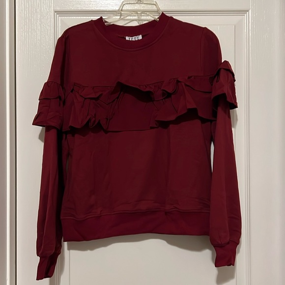 NWOT TCEC Ruffled Sweatshirt - Picture 3 of 11